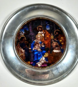 St. Paul's San Francisco 1981 Zinn Buntglas Weihnachten Magi Teller #9566 - Bild 1 von 6