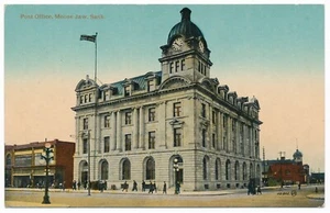 The Post Office Moose Jaw Saskatchewan SK Postcard c. 1918 - Imagen 1 de 2