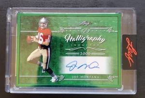 2022 Leaf Decadence Joe Montana Halligraphy Green Auto 4/4 #HL-JM1 49ers HOF - Foto 1 di 3
