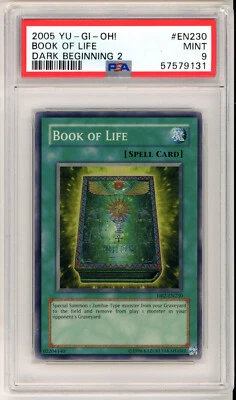YUGIOH DB2-EN230 BOOK OF LIFE SUPER RARE PSA 9 MINT #57579131 - Image 1 of 2