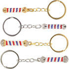 4Pcs Barber Pole Keychain Barber Shop Sign Keychain Hairdresser Keyring