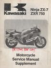 1990 KAWASAKI MOTORCYCLE NINJA ZX-7, ZXR 750  SERVICE MANUAL SUPPLEMENT (386)