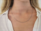 10K Solid White Gold Foxtail Chain Necklace 16" 18" 20" 22" 24" 0.9mm Women