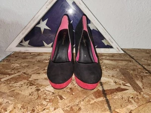 Diva Lounge hochhackige Damen-Stilettos-Pumps aus Wildleder (rot schwarz) – Größe 7,5 - Bild 1 von 9