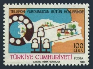 Turkey 2413 two stamps, MNH. Michel 2823. Telephone system, 1988. - Picture 1 of 1