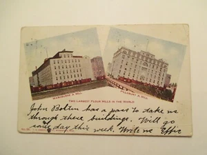 Postcard Two Largest Flour Mills in World Washburne A Mill Pillsbury A Mill - Picture 1 of 2