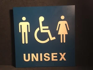 Unisex Bathroom Sign 8”x8” - Picture 1 of 8