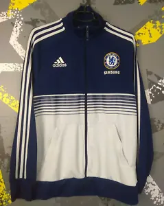 Chelsea Training Jacket With Zipped Adidas Polyester Mens Size L ig93 - Picture 1 of 13