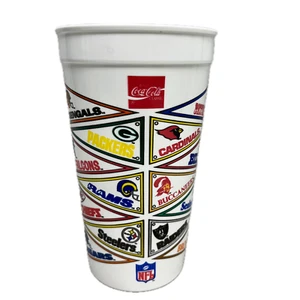 Vintage Plastic Promotional Collectible Cups NFL Football Coca-Cola Coke 16 Oz - Picture 1 of 9