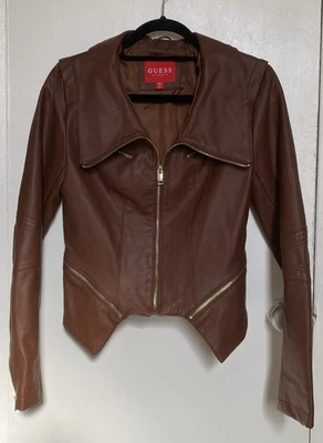 Guess Women's Brown Idra Motorcycle Jacket Size Medium - Image 1 of 4