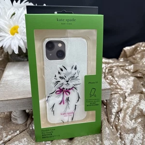 Coque iPhone Kate Spade Whiskers Kitty paillettes 15 - Photo 1 sur 4