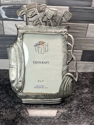 Giftcraft Peltre? Marco de fotos tema de golf escritorio de pie 5x7 imagen Taiwán Foto 1 de 4