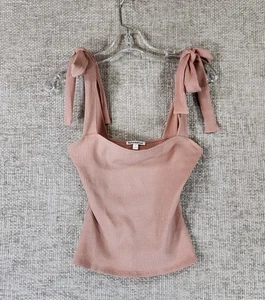 Reformation Ribbed Tank Womens Small Pink Stretch Tie Straps EUC - Picture 1 of 11