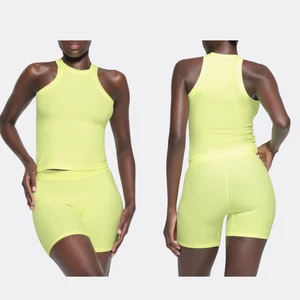 SKIMS Ribbed Soft Lounge Tank Lemonade Yellow Crewneck Racerback NWT S - Picture 1 of 5