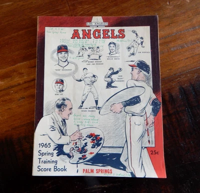 1965 CLEVELAND INDIANS VS LOS ANGELES ANGELS BASEBALL PROGRAM SPRING OPENER 3/12 - Image 1 of 4