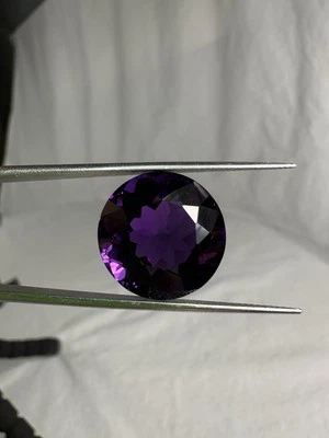 Natural AMETHYST GEMSTONE 18mm Round 25.2 Cts. Deep Purple - Image 1 of 4