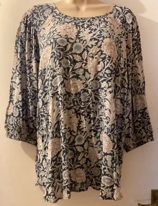 Woman’s Ladies 3/4 Balloon Sleeve Tunic Blouse Top William Morris @ Next Size 18 - Picture 1 of 16