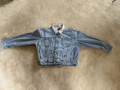 Vintage 90's Tommy Hilfiger Denim Trucker Jacket Size XL Mens 100% Cotton  - Image 1 of 4