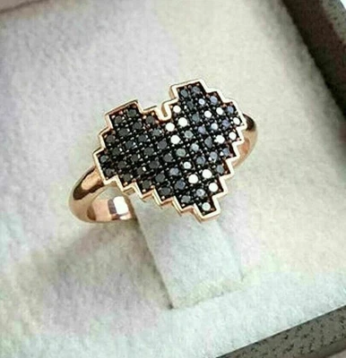 1.0Ct Round Lab Created Cluster Engagement Ring 14K Two Tone Gold Plated - Image 1 of 4