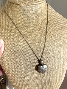 Vintage Sterling Silber Herz Medaillon Anhänger Halskette 18" Kette 925 - Bild 1 von 7