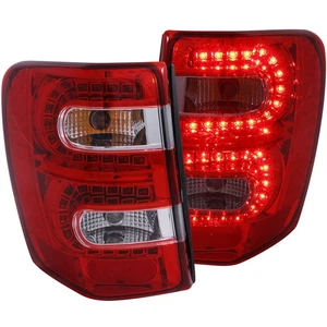 Chrome Red/Clear Lens Tail Light Assembly for 1999-04 Jeep Grand Cherokee [LED] - Picture 1 of 4