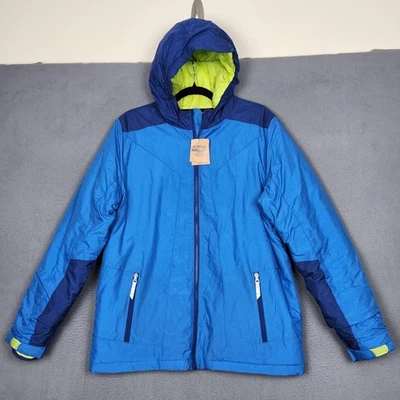 Lands End Jacket Youth XL 18-20 Blue Stormer Hooded Water Resistant Insulated - Image 1 of 4