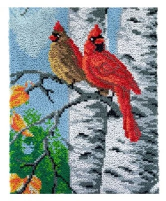 Two Cardinals Rug Latch Hooking Kit (85x58cm) - Image 1 of 4