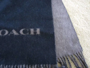 Coach F85134 Herren Wollschal BICOLOR DOUBLEFACE schwarz/braun Neu mit Etikett $ 128 - Bild 1 von 6