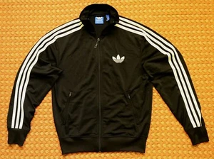 Sudadera Adidas Originals Negra con Tres Rayas Blancas, Cremallera Completa, Pequeña - Imagen 1 de 6