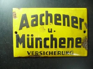 268AP - Werbeschild - Email gewellt - AACHENER u. MÜNCHENER VERSICHERUNG - - Bild 1 von 3
