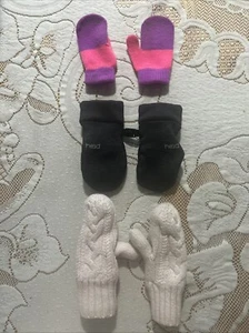 Lot Of 3 Kids Mittens Childrens Place One Size, H&M 2-4, HEAD XS - Picture 1 of 7