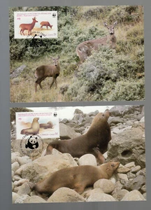 WWF Chile 1984 en 4 hermosos MC - ballena azul, chinchilla, lobos marinos, ciervos - Imagen 1 de 2