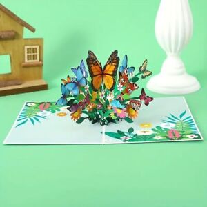 Paper Flower Butterfly Greeting Card Handmade Anniversary Card  Mother's Day