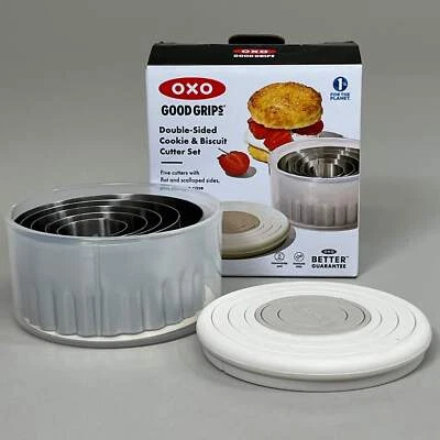 OXO Good Grips Double Sided Cookie & Biscuit Cutter Stainless Steel 5 Piece Set - Image 1 of 4