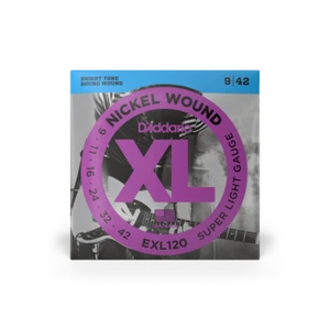 Juego de cuerdas de guitarra eléctrica súper ligeras D'Addario EXL120 níquel herida .09-.42 - Imagen 1 de 5