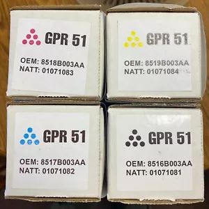 Canon GPR-51 Complete 4 Toner Cartridge Set of Black/Cyan/Magenta/Yellow NEW! - Picture 1 of 3