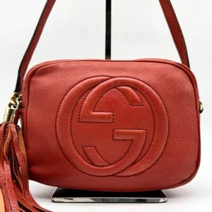 Gucci Disco Shoulder Bag Camera Bag Soho Leather Orange Crossbody 308364 - Picture 1 of 9