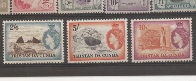 Triatan da Cunha SG 25/27 QEII H/V до 10s Cat £90/- M/M (2 сканы) - Изображение 1 из 2