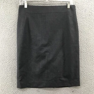 Ann Taylor Midi Straight Pencil Skirt Womens 6 Solid Gray Zip Back Slit NEW - Picture 1 of 12