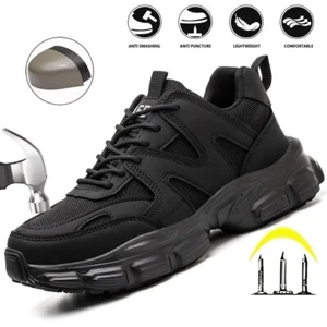 Hombre Niño Zapatos de Trabajo Zapatos de Seguridad Protección Zapatillas Zapatos Gorra de Acero - Imagen 1 de 14