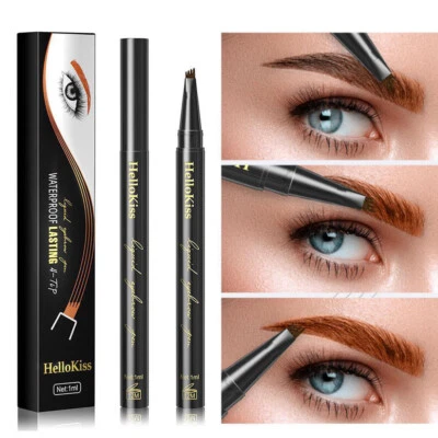 Enhancer Tint Liquid Eyebrow Pen Ink Tattoo 3D Fork Tip Long Lasting Brow ~ - Image 1 of 4
