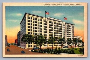 Postcard Vtg Kansas Santa Fe General Office Building Topeka - Picture 1 of 2