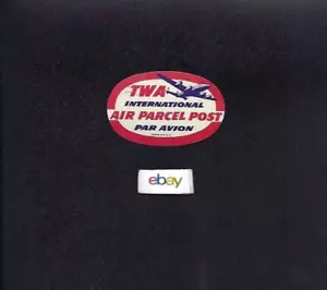 TWA TRANS WORLD CONSTELLATION PAR AVION INTERNATIONAL GLUE STYLE BAGGAGE LABEL - Picture 1 of 1