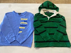 Polo Ralph Lauren Hoodie Polo Shirt & Pullover Sweatshirt Boys Size 7 Lot Of 2 - Picture 1 of 13