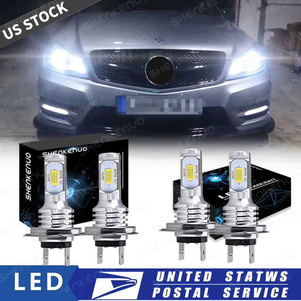For Mercedes-Benz C250 C300 C350 - 4X Combo Headlight High & Low Beam LED Bulbs - Image 1 of 4