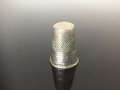 Dé A Coudre Ancien Argent Souvenir de Lourdes Fin XIXè Solid Silver Thimble - Photo 1/4