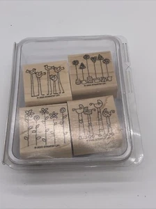 STAMPIN UP 2003 SIMPLE SOMETHINGS - SET DI 4 TIMBRI IN GOMMA MONTATI SU LEGNO - Foto 1 di 4