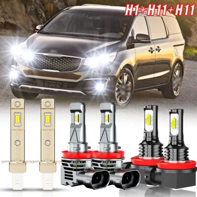 Для Kia Sedona 2007-2014 6 шт светодиодные фары дальний/ближний свет + противотуманные фары 20000lm - Изображение 1 из 4