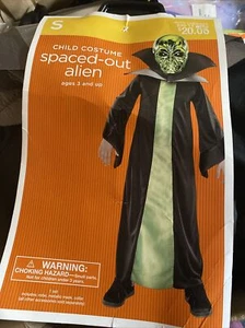 NWT Small S 4-6 Spaced-Out Alien Metallic Green Space Creature Halloween Costume - Picture 1 of 2