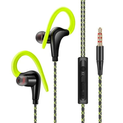 Wired In-Ear Sport Hifi Earphone Headphone Over Ear Hook Earbuds 3.5mm With MIC - Image 1 of 4
